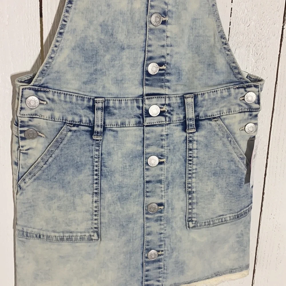 Acid Wash Button Up Skirtall - Picture 9 of 15